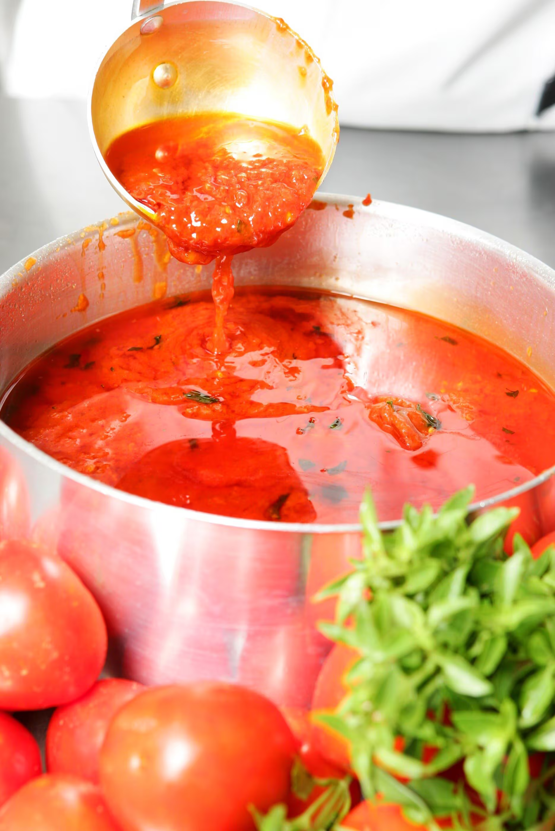 Molho ou preparo quente com tomate